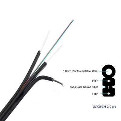 2 cavo flessibile a fibra ottica all'aperto del centro FTTH con il membro di forza di FRP