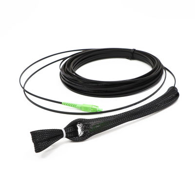 Assemblea di cavo a fibre ottiche nera, estremità del centro uno del cavo di toppa dello Sc APC 1 con l'occhio di trazione