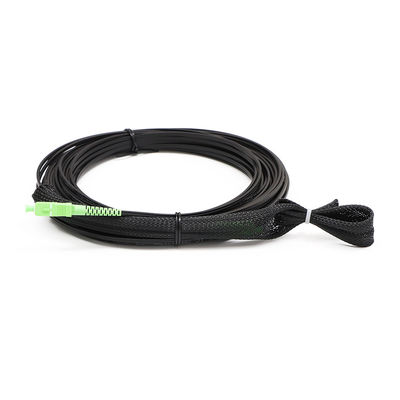 Assemblea di cavo a fibre ottiche nera, estremità del centro uno del cavo di toppa dello Sc APC 1 con l'occhio di trazione
