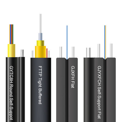 1 cavo flessibile dell'interno di Toneable G657A1 G657A2 G657A3 FTTP del centro/all'aperto attenuato stretto per la telecomunicazione, goccia piana Cabl