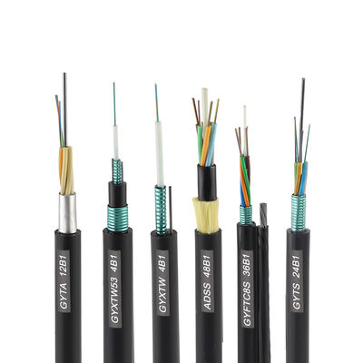 Cavi a fibre ottiche 2 di Adss 4 8 24 48 96 cavi a fibre ottiche scuri aerei ADSS di singolo modo della fibra G652D del centro 12 all'aperto