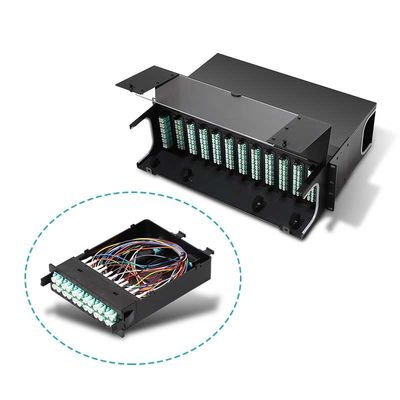 Quadro d'interconnessione ottico della fibra ad alta densità 1U a 19 pollici MPO MTP-LC 24F 10G 40G
