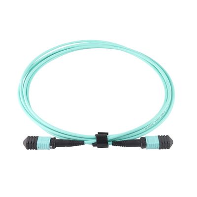 12 cavo di toppa del cavo a fibre ottiche del centro del centro 24, cavo Om3 Om4 della toppa di Mtp Mpo per Qsfp