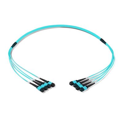 12 cavo di toppa del cavo a fibre ottiche del centro del centro 24, cavo Om3 Om4 della toppa di Mtp Mpo per Qsfp