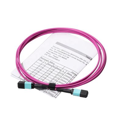 12 cavo di toppa del cavo a fibre ottiche del centro del centro 24, cavo Om3 Om4 della toppa di Mtp Mpo per Qsfp