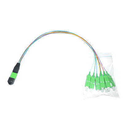 12 cavo di toppa su misura della fibra del centro 0.9mm MPO 1M monomodale Fanout