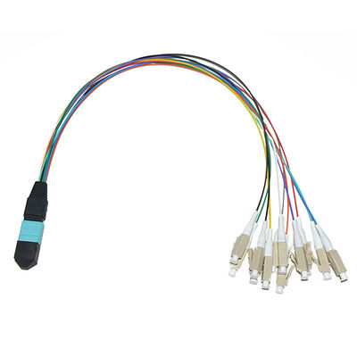 Assemblea di cavo a fibre ottiche variopinta dei 8 centri MPO allo sblocco dello Sc 0.9mm UPC della st di LC FC