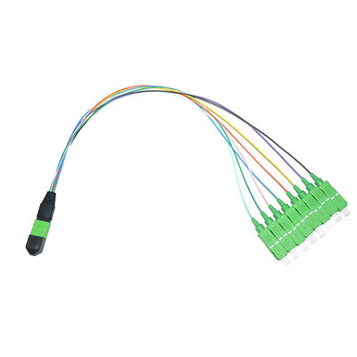Assemblea di cavo a fibre ottiche variopinta dei 8 centri MPO allo sblocco dello Sc 0.9mm UPC della st di LC FC