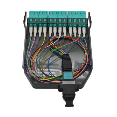 Quadro d'interconnessione nero di MPO, MPO alla cassetta di LC con i 12 centri i 24 centri